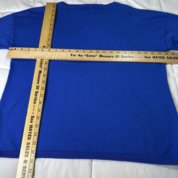 Talbots Royal Blue Round Neck Long Sleeve Lightweight Sweater w/Pocket, Size XL - Picture 6 of 10